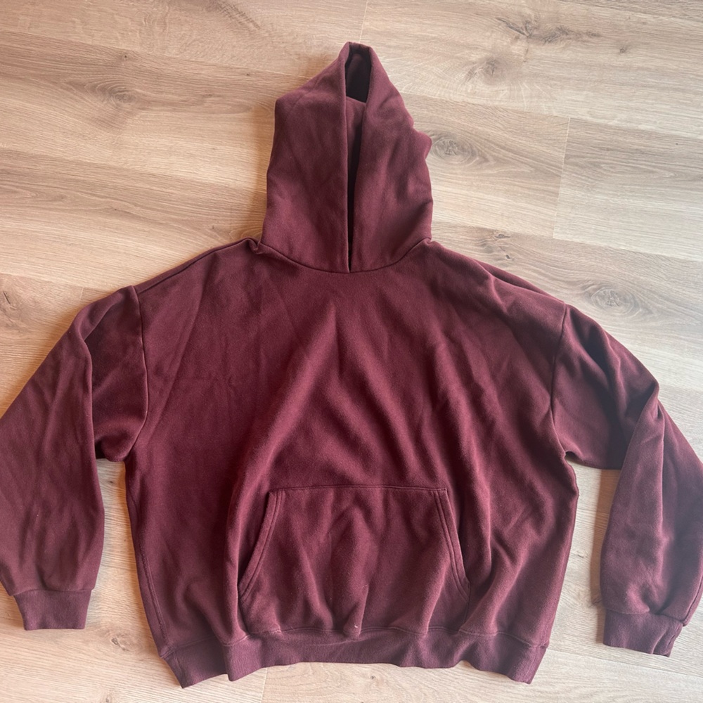 Maroon Hooded Pullover Sweatshirt